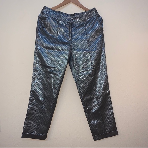 Harlyn Anthropologie Silver Cropped Cuffed Pants - Picture 5 of 15